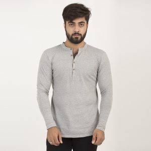 Full Sleeves Plain Kurti Style Multicolor Pack of 3 T-shirt for Mens
