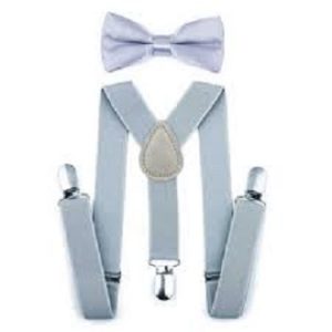 Fashionable Broad Strip Adjustable Suspender with Bow Tie for kids